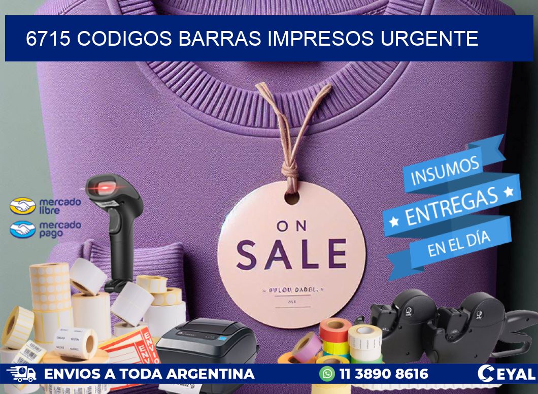 6715 CODIGOS BARRAS IMPRESOS URGENTE