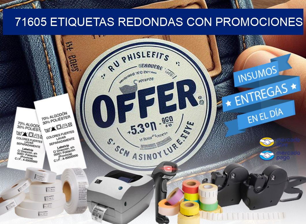 71605 ETIQUETAS REDONDAS CON PROMOCIONES