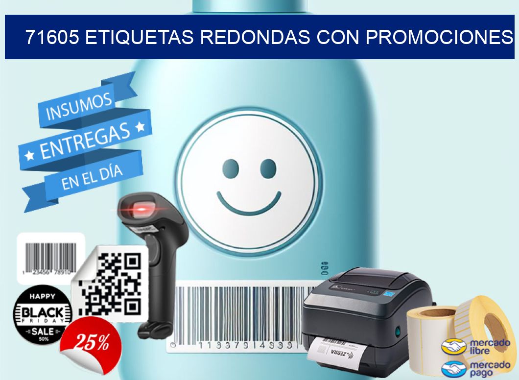 71605 ETIQUETAS REDONDAS CON PROMOCIONES