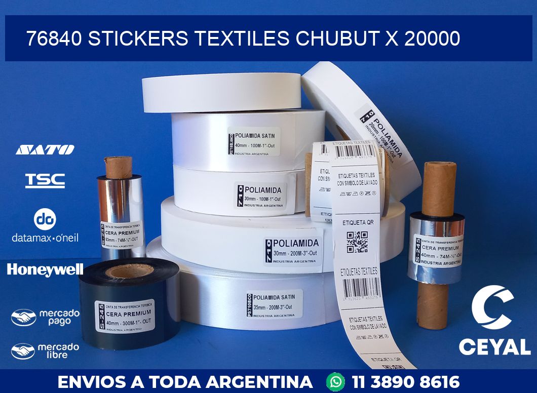 76840 STICKERS TEXTILES CHUBUT X 20000