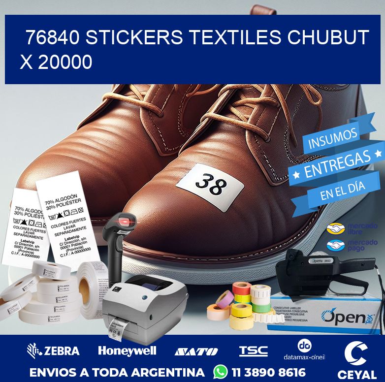 76840 STICKERS TEXTILES CHUBUT X 20000