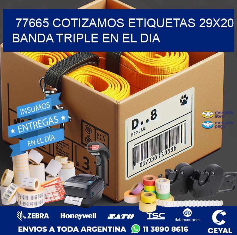 77665 COTIZAMOS ETIQUETAS 29X20 BANDA TRIPLE EN EL DIA