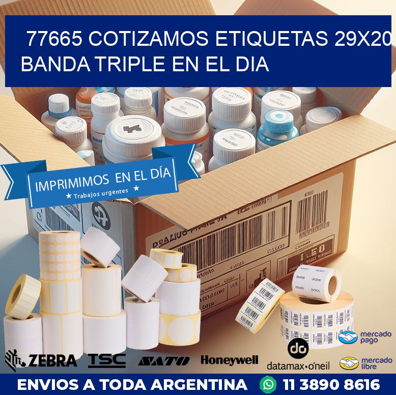 77665 COTIZAMOS ETIQUETAS 29X20 BANDA TRIPLE EN EL DIA