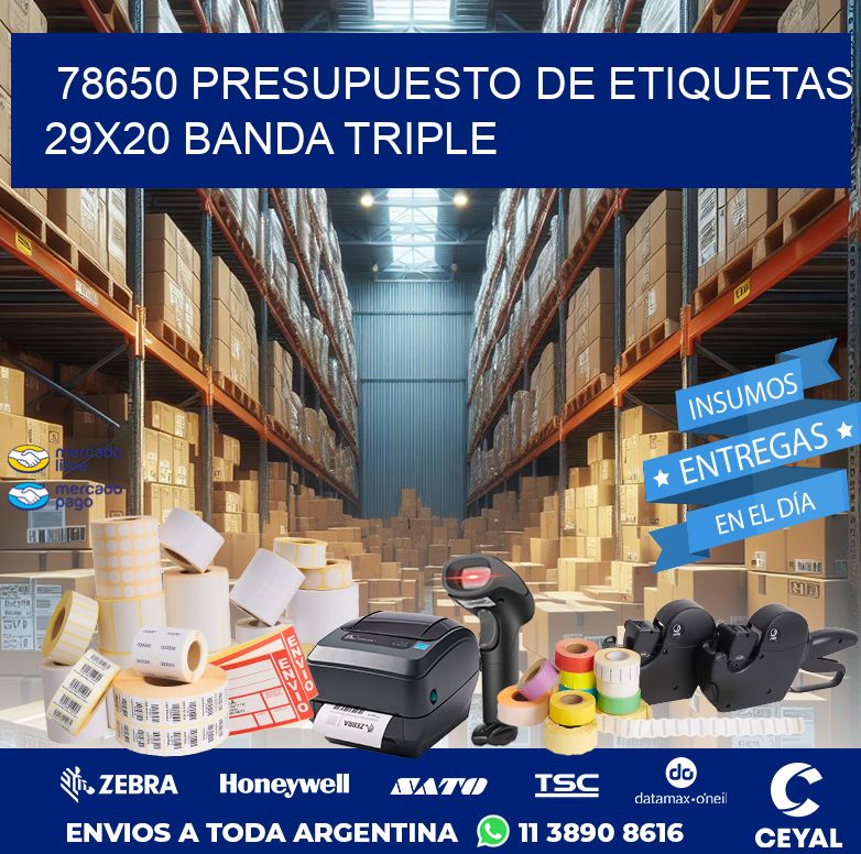 78650 PRESUPUESTO DE ETIQUETAS 29X20 BANDA TRIPLE