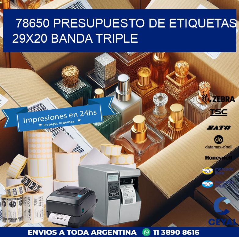 78650 PRESUPUESTO DE ETIQUETAS 29X20 BANDA TRIPLE