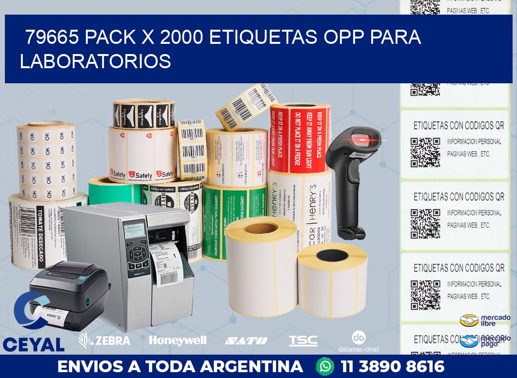 79665 PACK X 2000 ETIQUETAS OPP PARA LABORATORIOS