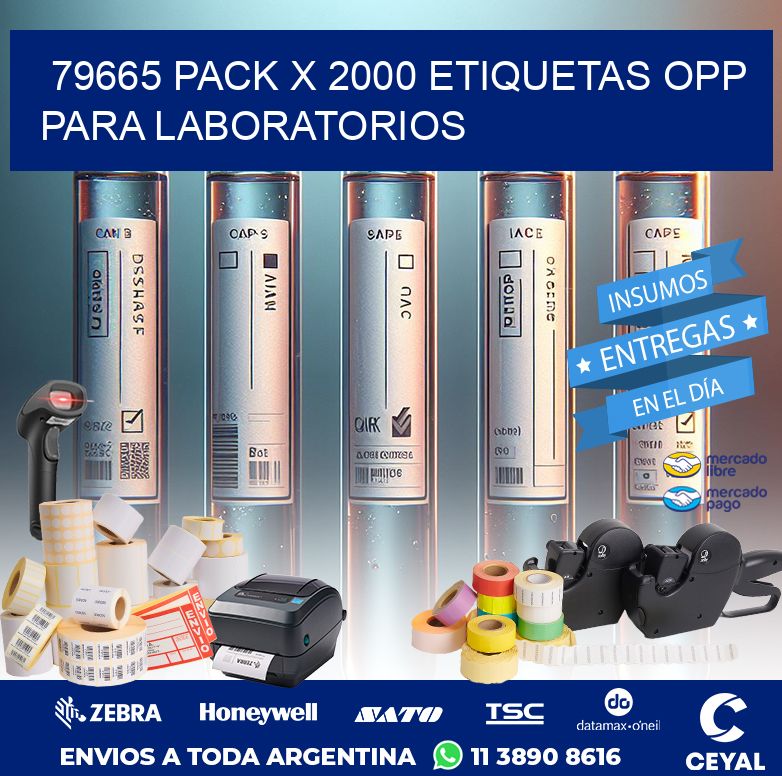 79665 PACK X 2000 ETIQUETAS OPP PARA LABORATORIOS
