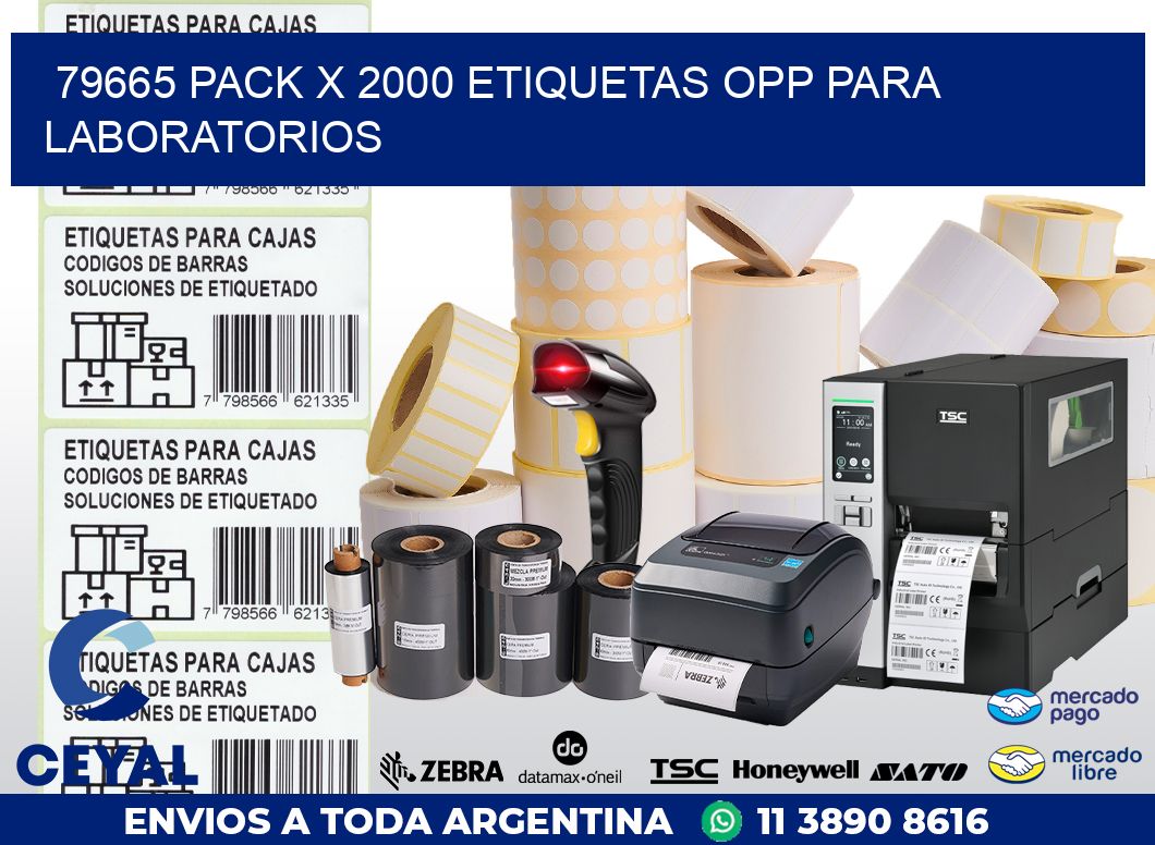79665 PACK X 2000 ETIQUETAS OPP PARA LABORATORIOS