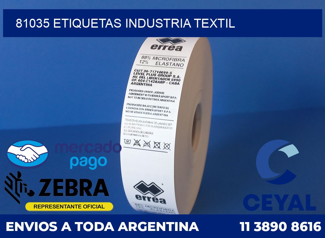 81035 ETIQUETAS INDUSTRIA TEXTIL