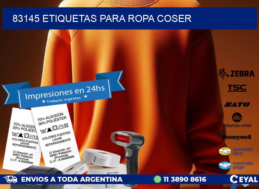 83145 ETIQUETAS PARA ROPA COSER