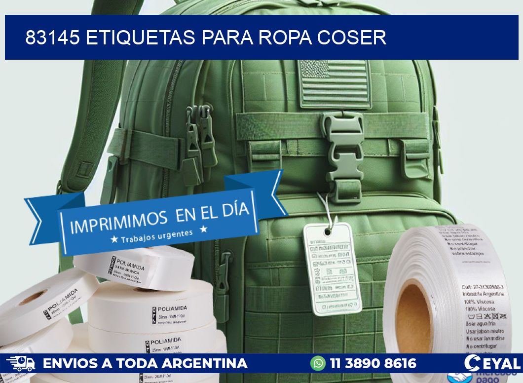 83145 ETIQUETAS PARA ROPA COSER