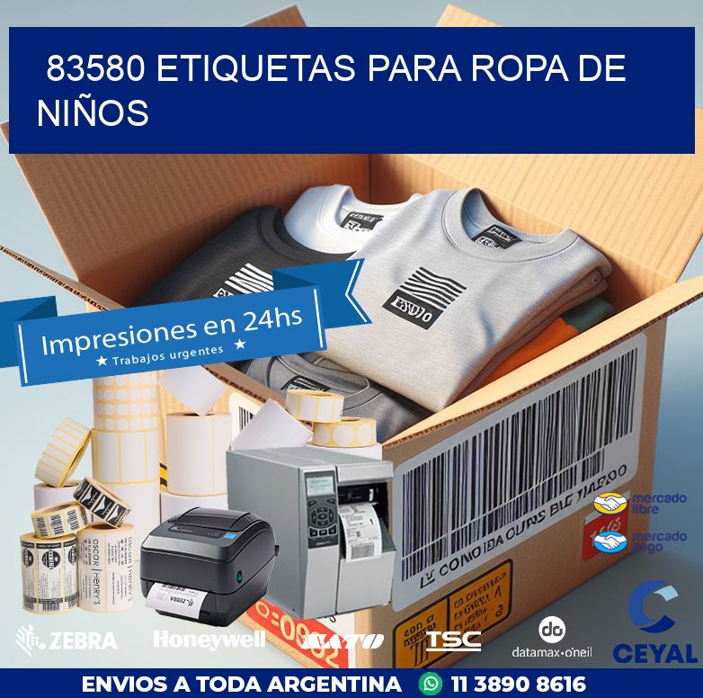83580 ETIQUETAS PARA ROPA DE NIÑOS