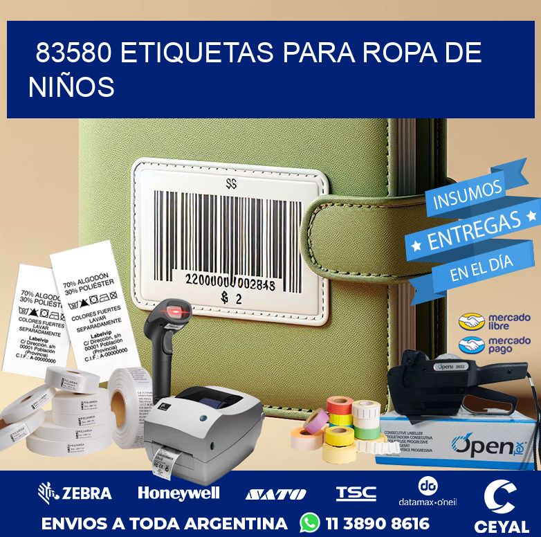 83580 ETIQUETAS PARA ROPA DE NIÑOS