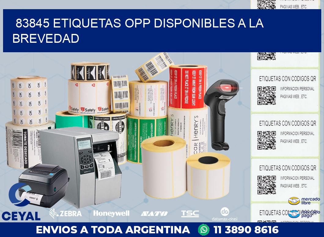 83845 ETIQUETAS OPP DISPONIBLES A LA BREVEDAD