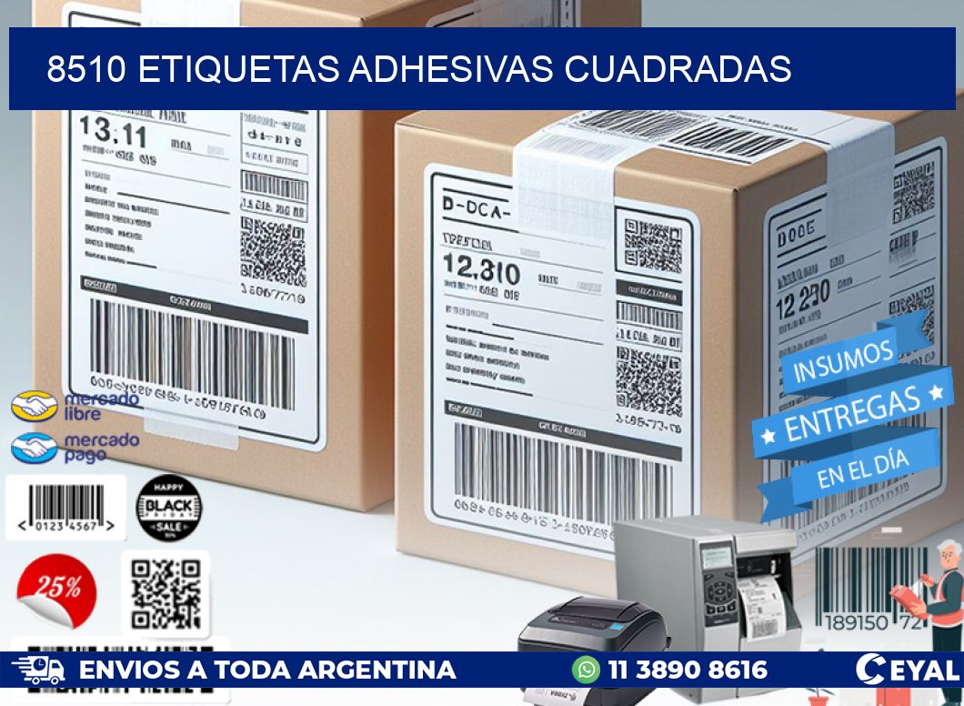 8510 etiquetas adhesivas cuadradas