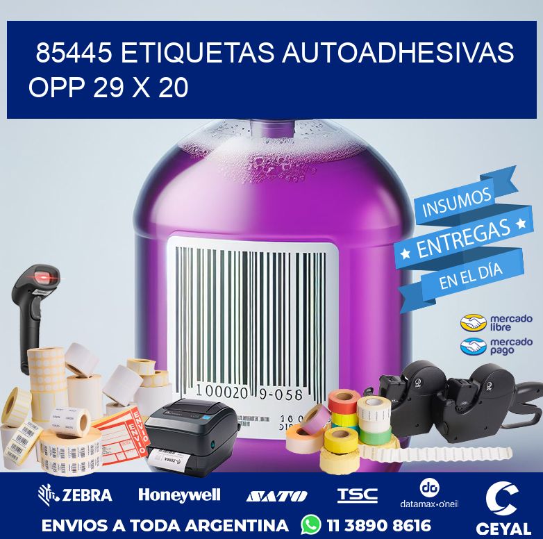 85445 ETIQUETAS AUTOADHESIVAS OPP 29 X 20