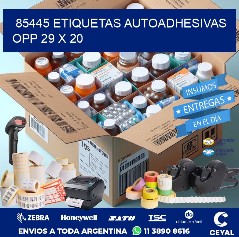85445 ETIQUETAS AUTOADHESIVAS OPP 29 X 20
