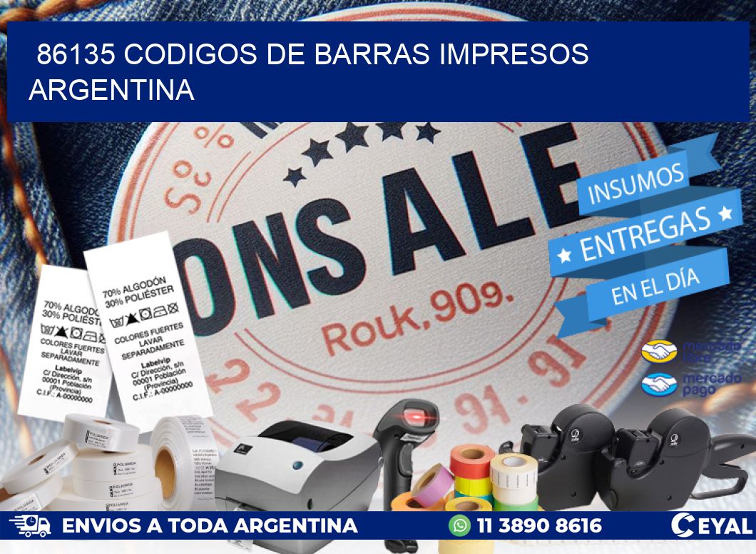 86135 Codigos de barras impresos Argentina