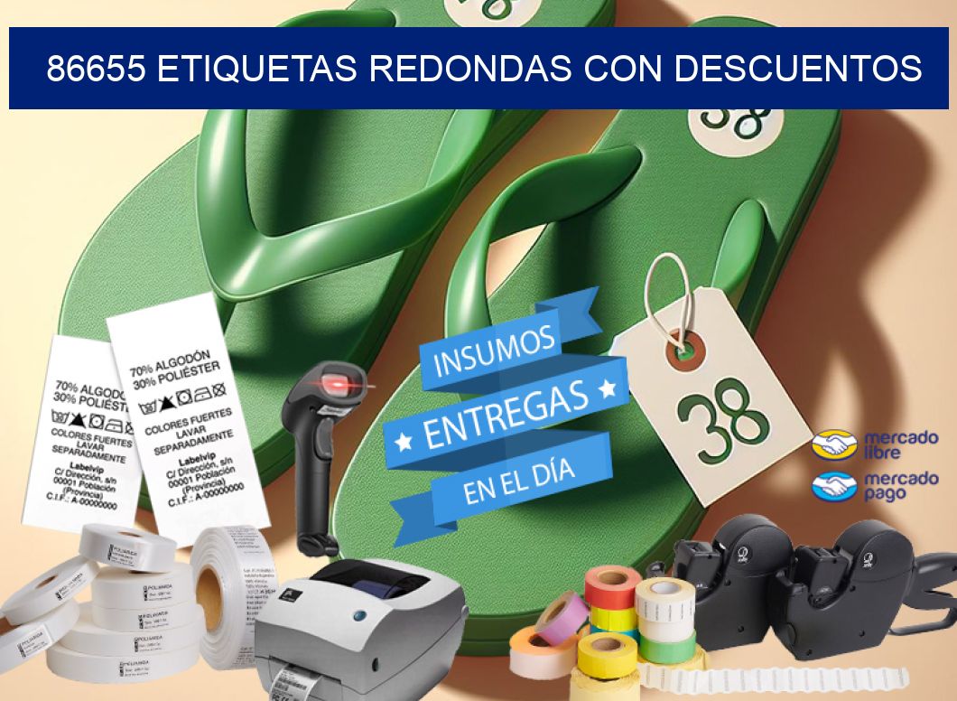 86655 ETIQUETAS REDONDAS CON DESCUENTOS