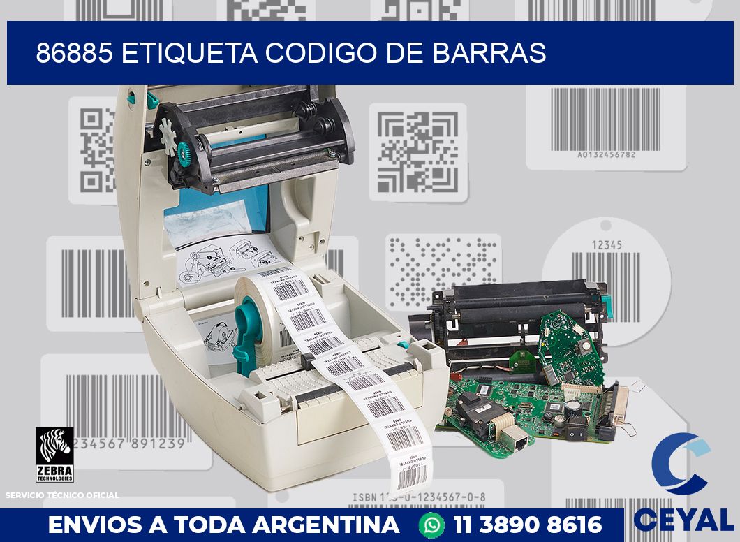 86885 etiqueta codigo de barras