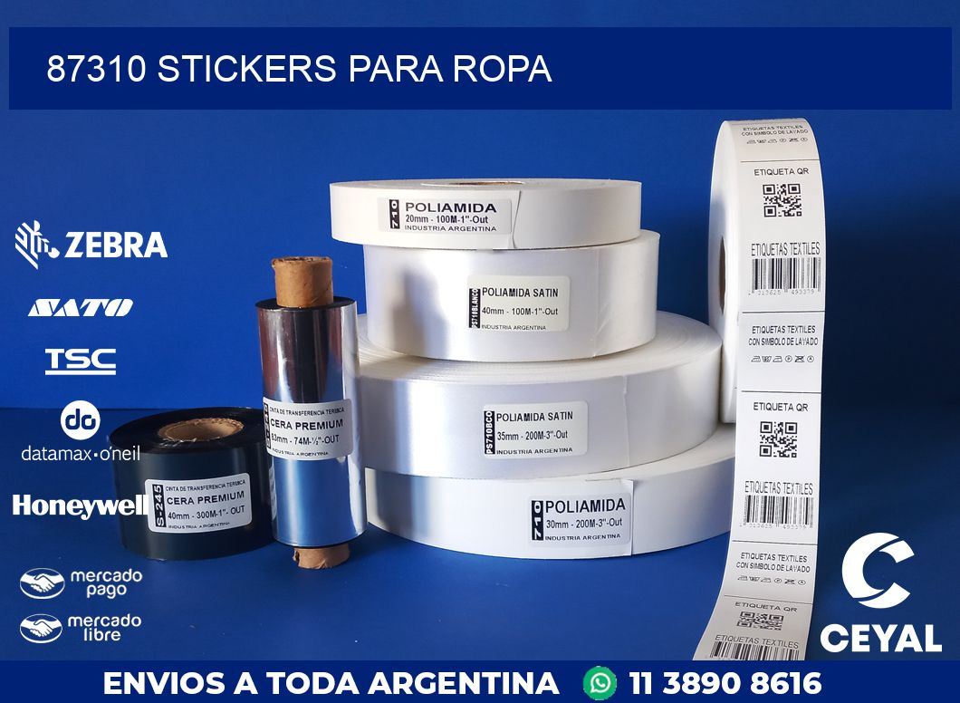 87310 STICKERS PARA ROPA
