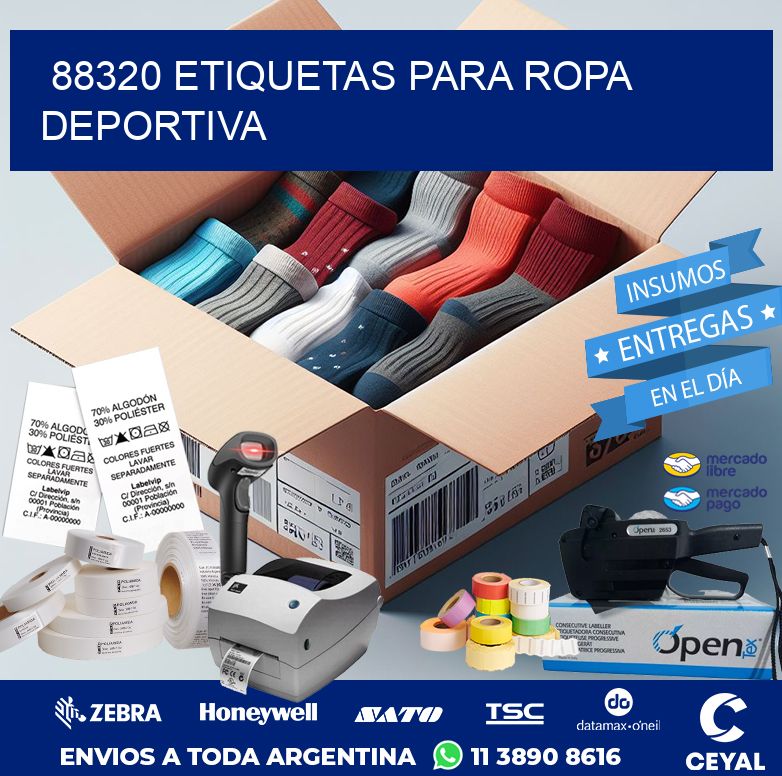 88320 ETIQUETAS PARA ROPA DEPORTIVA