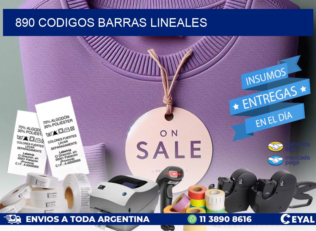 890 CODIGOS BARRAS LINEALES