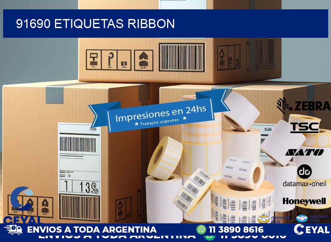 91690 ETIQUETAS RIBBON