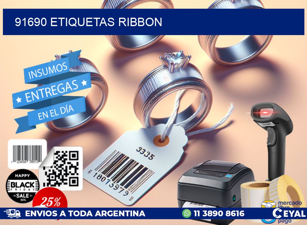 91690 ETIQUETAS RIBBON