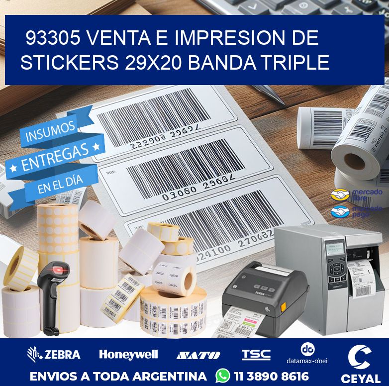93305 VENTA E IMPRESION DE STICKERS 29X20 BANDA TRIPLE