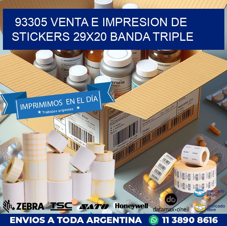 93305 VENTA E IMPRESION DE STICKERS 29X20 BANDA TRIPLE