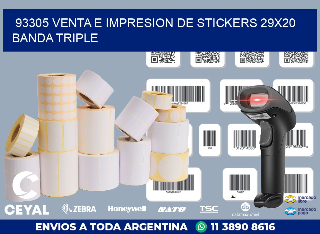 93305 VENTA E IMPRESION DE STICKERS 29X20 BANDA TRIPLE