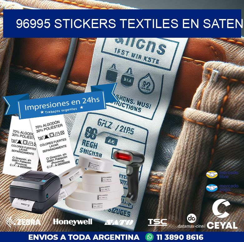 96995 STICKERS TEXTILES EN SATEN