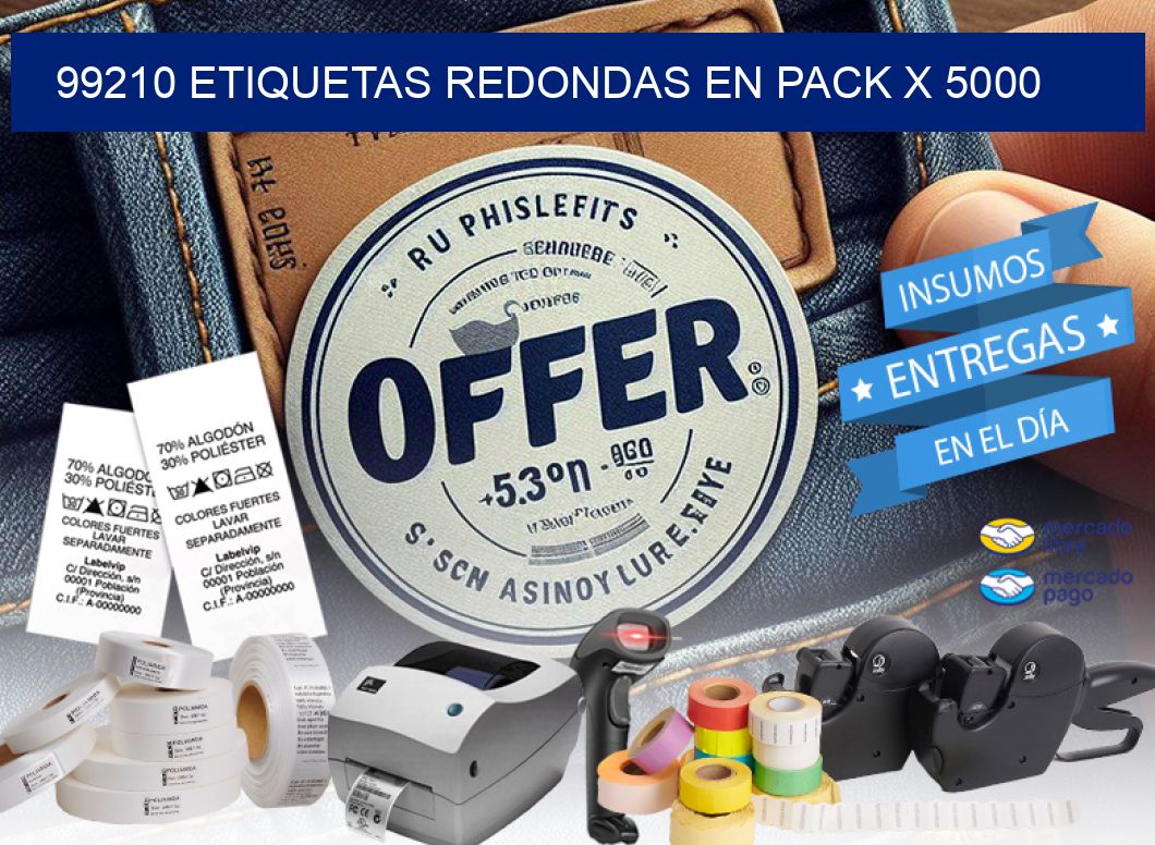 99210 ETIQUETAS REDONDAS EN PACK X 5000