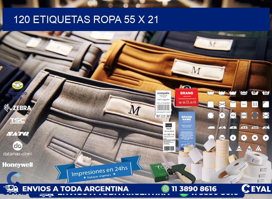 120 ETIQUETAS ROPA 55 x 21