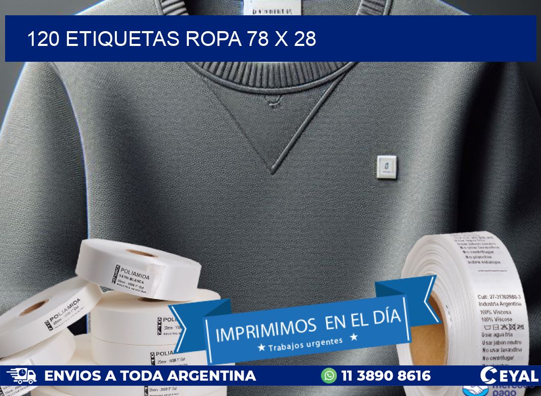 120 ETIQUETAS ROPA 78 x 28