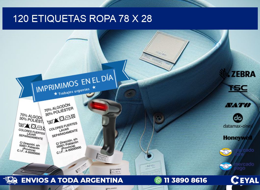 120 ETIQUETAS ROPA 78 x 28