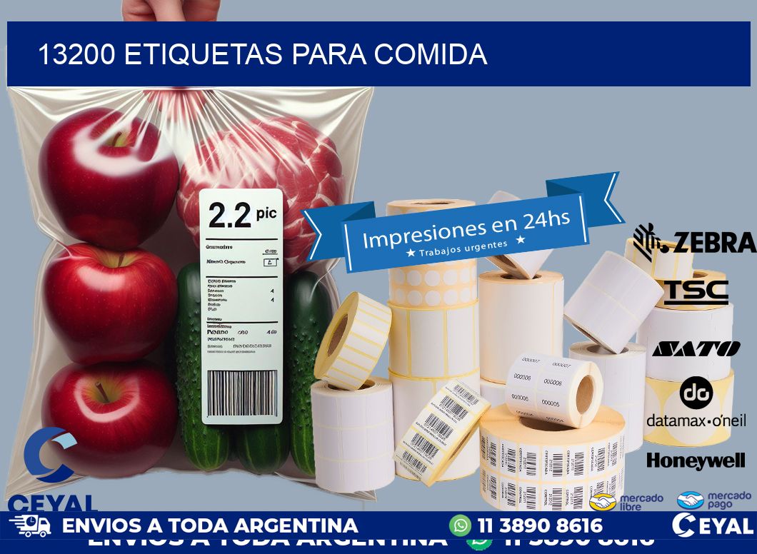13200 ETIQUETAS PARA COMIDA