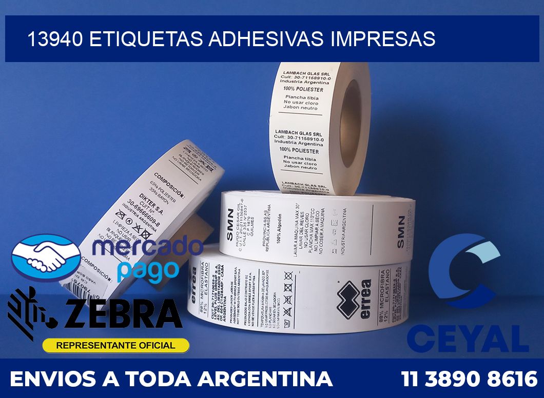 13940 ETIQUETAS ADHESIVAS IMPRESAS