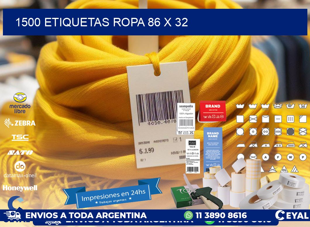 1500 ETIQUETAS ROPA 86 x 32
