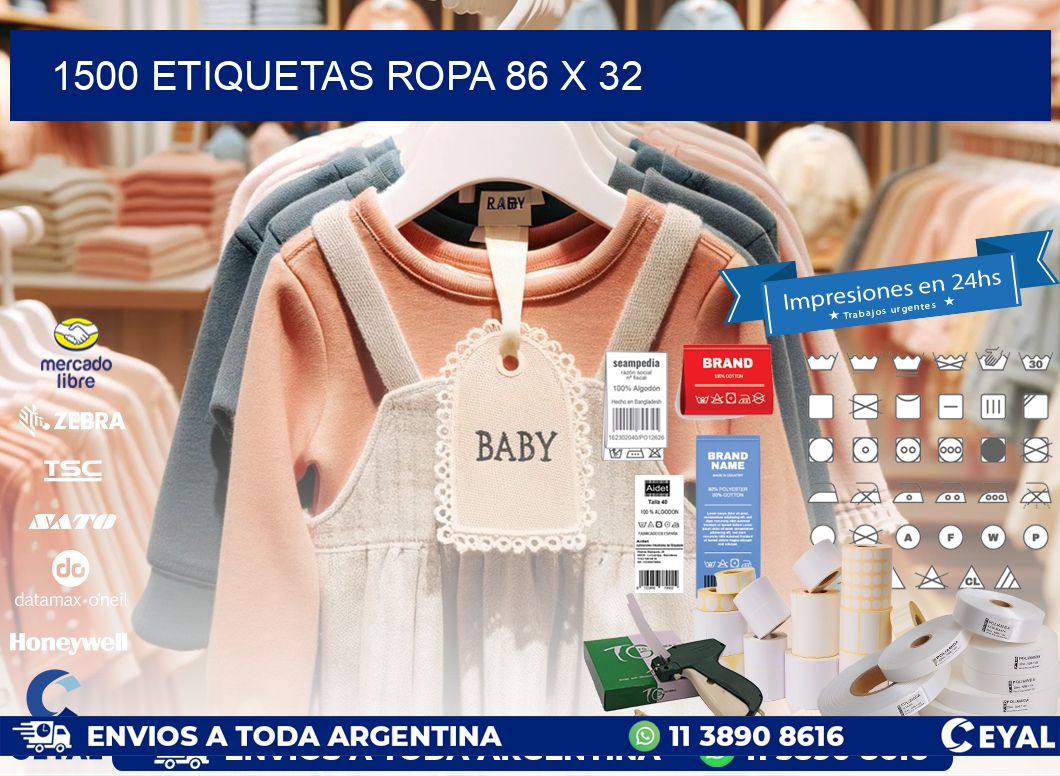 1500 ETIQUETAS ROPA 86 x 32