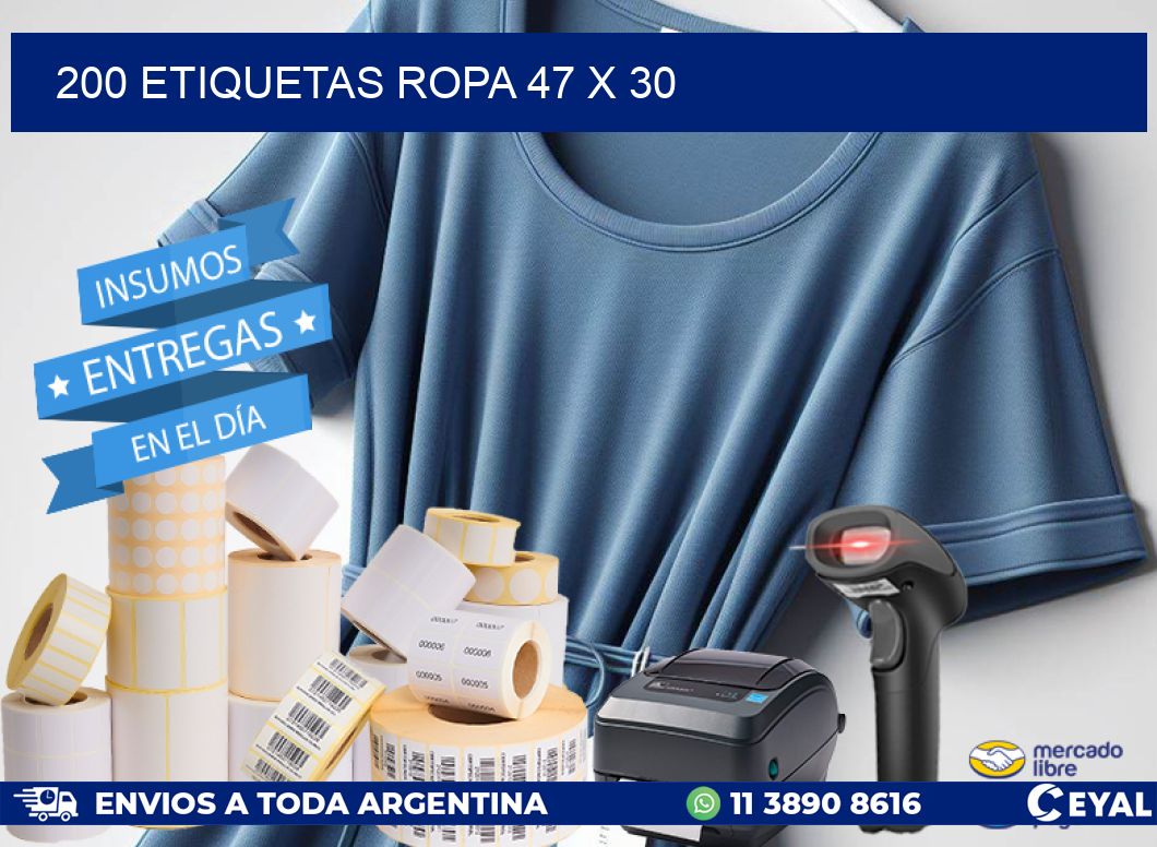 200 ETIQUETAS ROPA 47 x 30