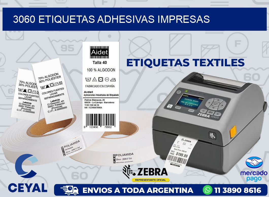 3060 ETIQUETAS ADHESIVAS IMPRESAS