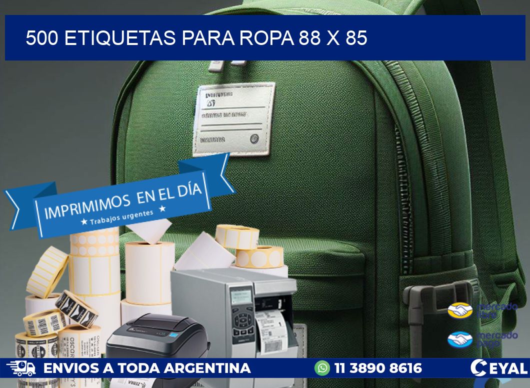 500 ETIQUETAS PARA ROPA 88 x 85