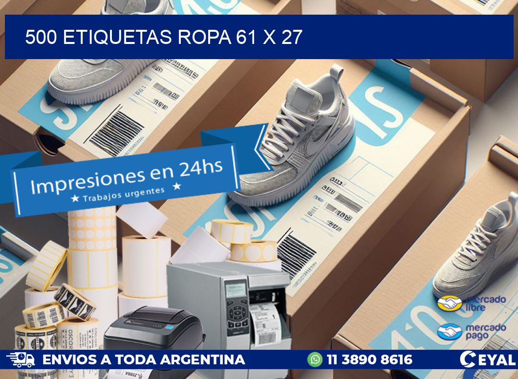 500 ETIQUETAS ROPA 61 x 27