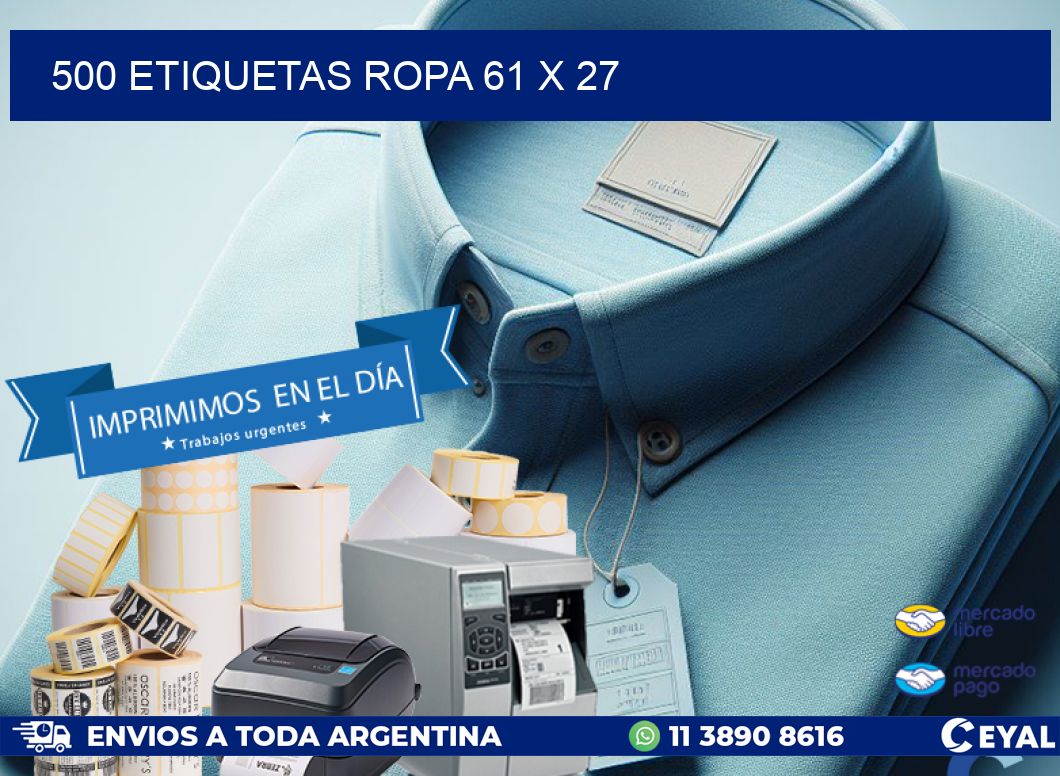 500 ETIQUETAS ROPA 61 x 27