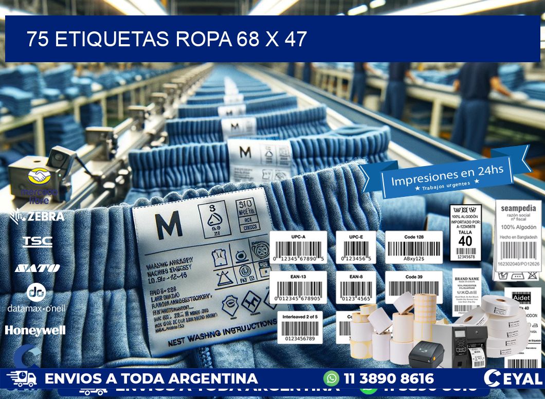 75 ETIQUETAS ROPA 68 x 47
