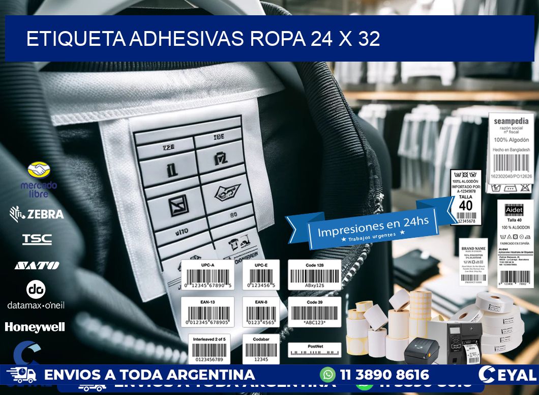 ETIQUETA ADHESIVAS ROPA 24 x 32