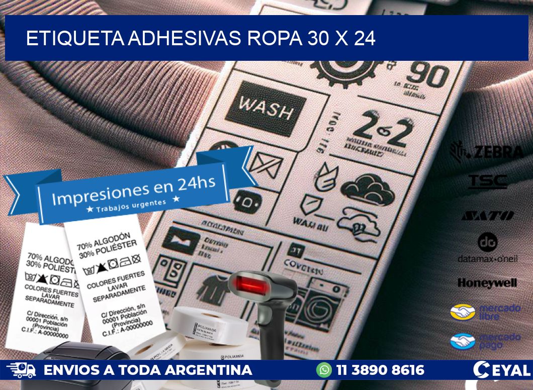 ETIQUETA ADHESIVAS ROPA 30 x 24