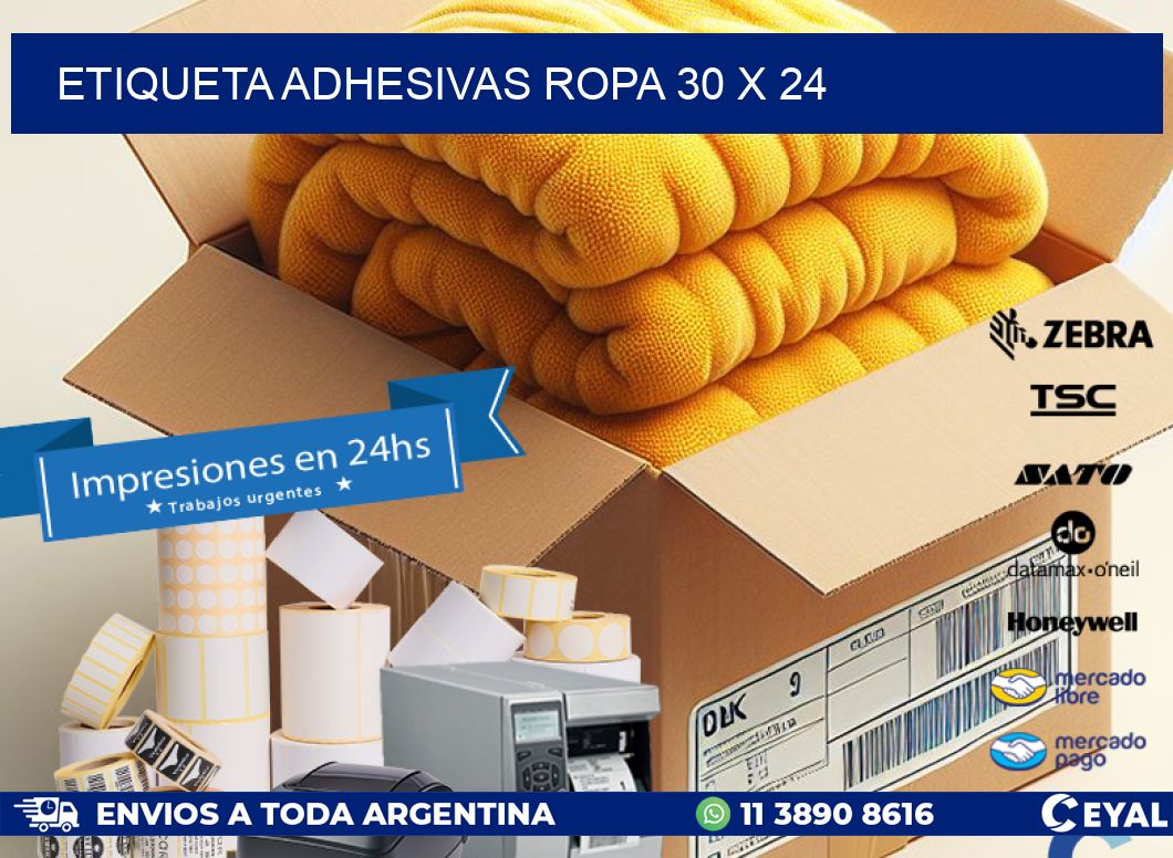 ETIQUETA ADHESIVAS ROPA 30 x 24